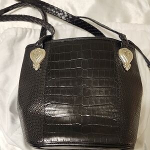 Brighton Black Croc-Embossed Women's Bag